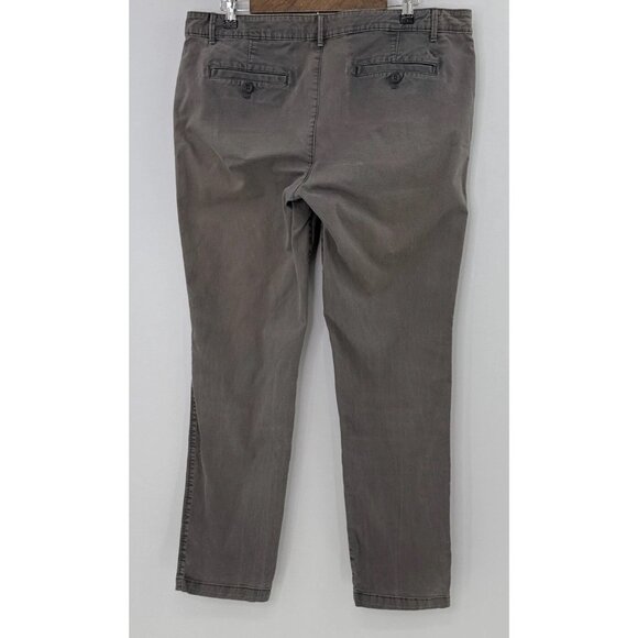 Eddie Bauer Women's Boyfriend Slim Legend Wash Khaki Pants Sz 12 Normcore Preppy - Picture 2 of 12